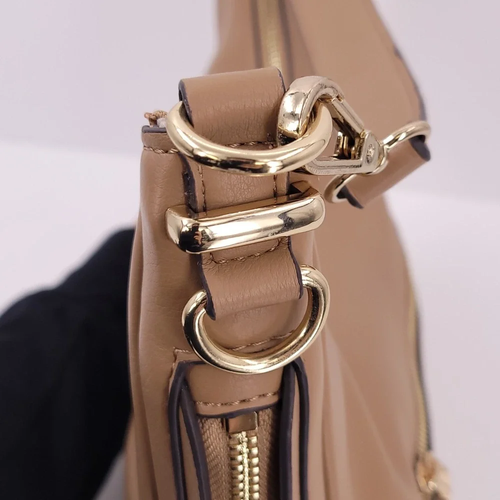 INC Kolleene Hobo Handbag Shoulder Crossbody Camel Expandable Medium Gold Purse